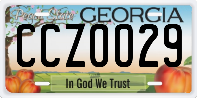 GA license plate CCZ0029