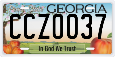 GA license plate CCZ0037