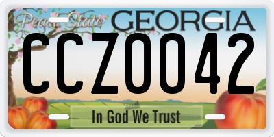 GA license plate CCZ0042