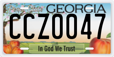 GA license plate CCZ0047