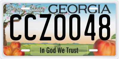 GA license plate CCZ0048