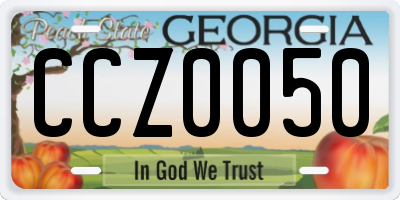 GA license plate CCZ0050