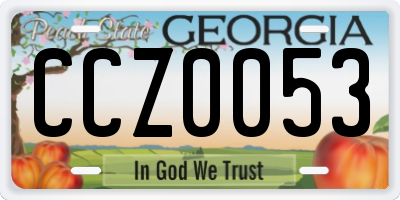 GA license plate CCZ0053