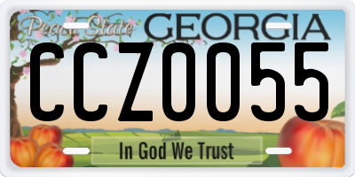 GA license plate CCZ0055