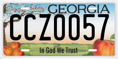 GA license plate CCZ0057