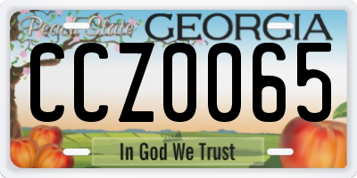 GA license plate CCZ0065