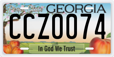GA license plate CCZ0074