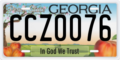 GA license plate CCZ0076