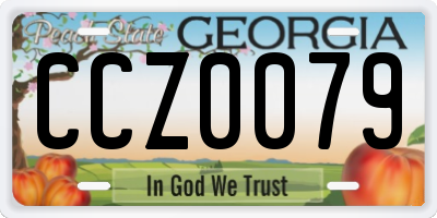 GA license plate CCZ0079
