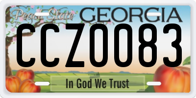 GA license plate CCZ0083
