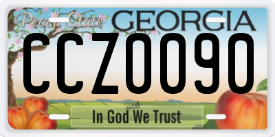 GA license plate CCZ0090
