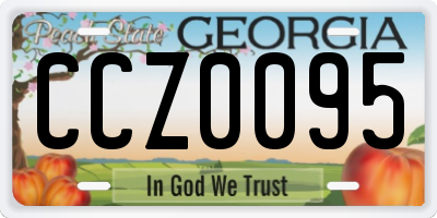 GA license plate CCZ0095