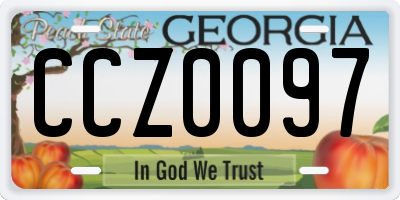 GA license plate CCZ0097