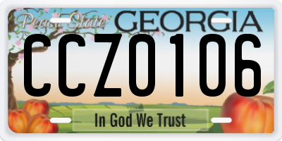GA license plate CCZ0106