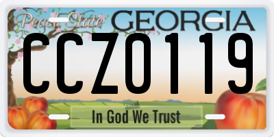 GA license plate CCZ0119