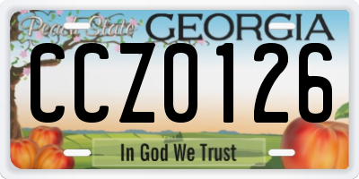 GA license plate CCZ0126