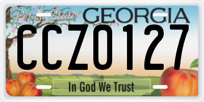 GA license plate CCZ0127