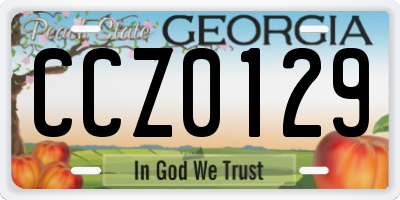 GA license plate CCZ0129