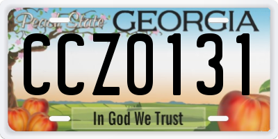GA license plate CCZ0131