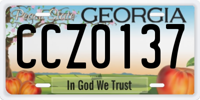 GA license plate CCZ0137