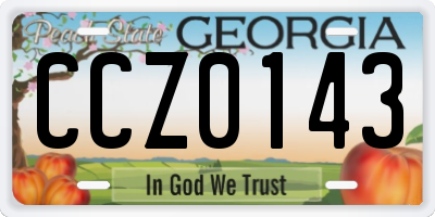 GA license plate CCZ0143