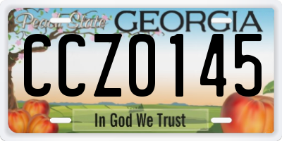 GA license plate CCZ0145
