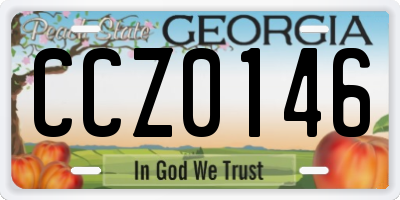 GA license plate CCZ0146