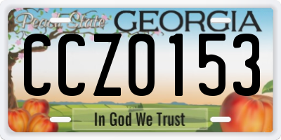 GA license plate CCZ0153