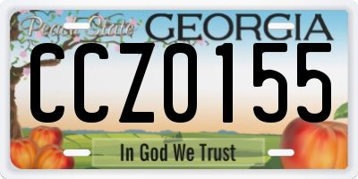 GA license plate CCZ0155