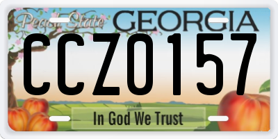 GA license plate CCZ0157