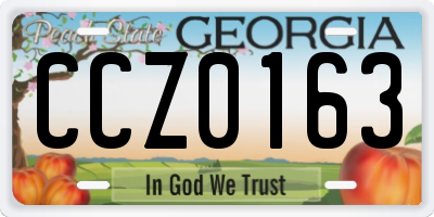 GA license plate CCZ0163