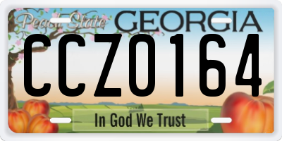 GA license plate CCZ0164