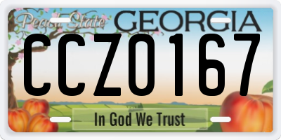 GA license plate CCZ0167