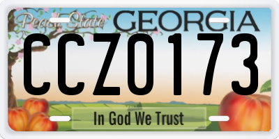 GA license plate CCZ0173