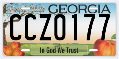 GA license plate CCZ0177