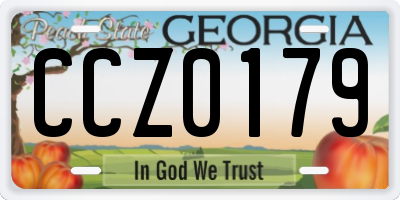 GA license plate CCZ0179