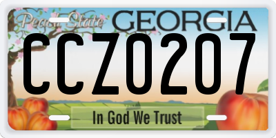 GA license plate CCZ0207