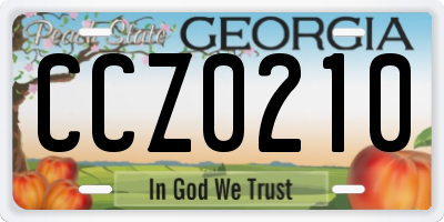 GA license plate CCZ0210