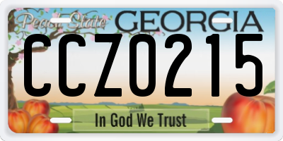 GA license plate CCZ0215