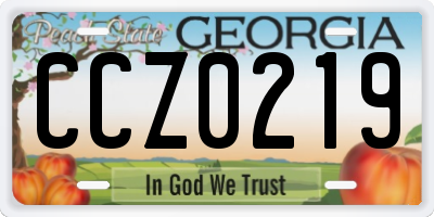 GA license plate CCZ0219