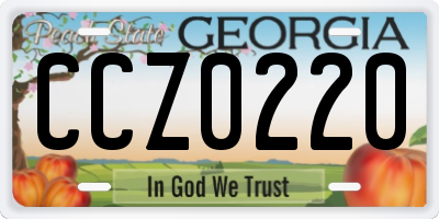 GA license plate CCZ0220