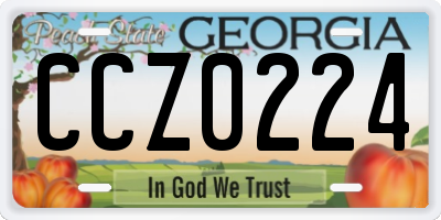 GA license plate CCZ0224