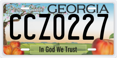 GA license plate CCZ0227