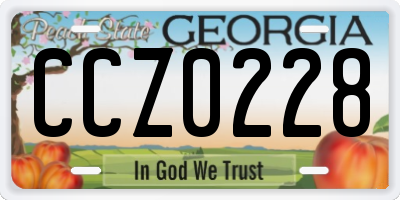 GA license plate CCZ0228