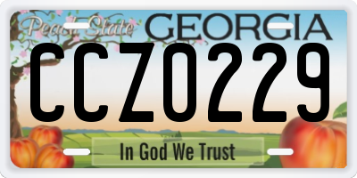 GA license plate CCZ0229