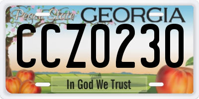 GA license plate CCZ0230
