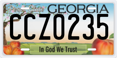 GA license plate CCZ0235