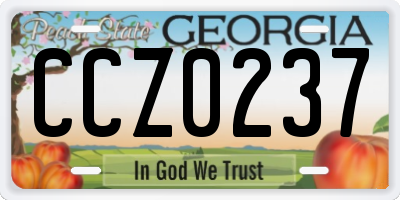 GA license plate CCZ0237
