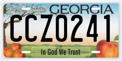 GA license plate CCZ0241