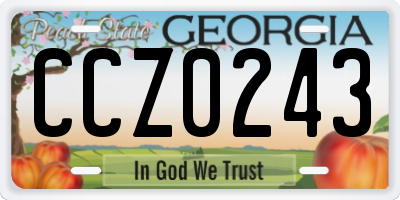 GA license plate CCZ0243